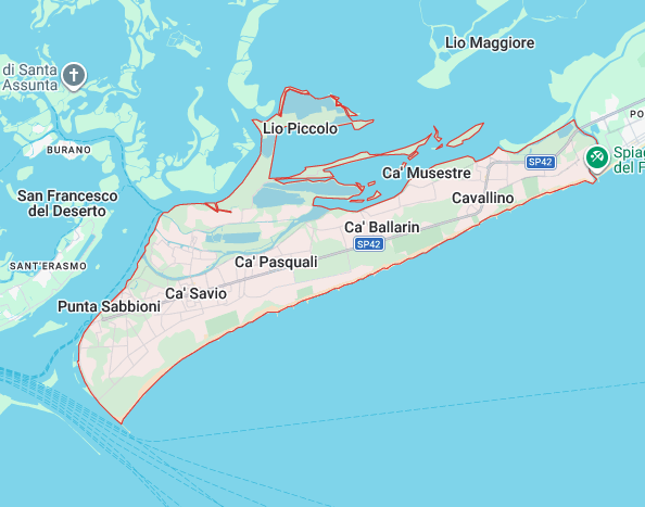 Area di consegna Cavallino Treporti